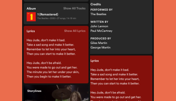 Lyrics on web